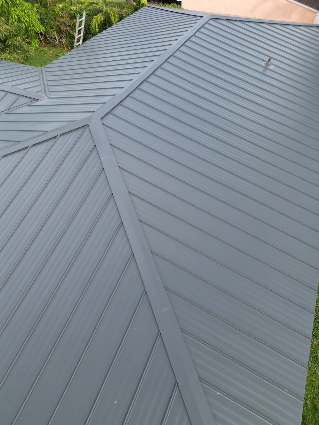 Close-up of standing seam detail